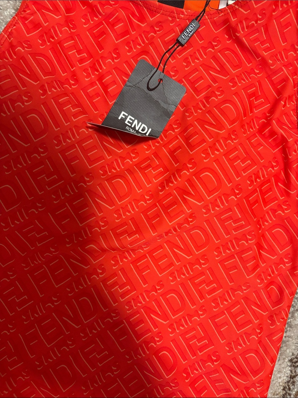 Bright Orange Embossed romper